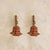 Mid-Century Modern Pair of Italian Rattan + Bamboo Sconces with Red Diffusers, 1970s For Sale - Image 3 of 10