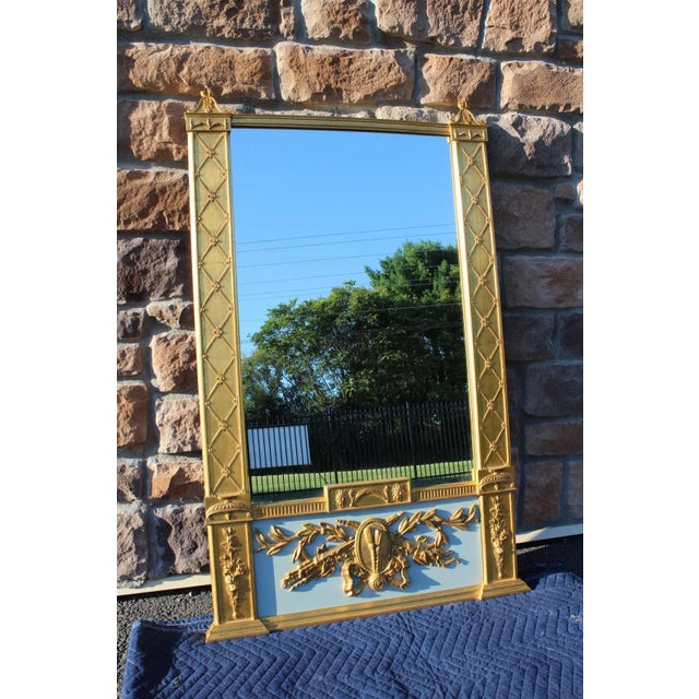 Carvers' Guild Hepplewhite Trumeau Antique Gold Mirror For Sale - Image 18 of 18