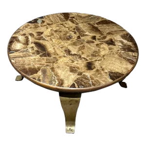 1960s Arturo Pani Guy Muller of Mexico Golden Marble Cocktail Table