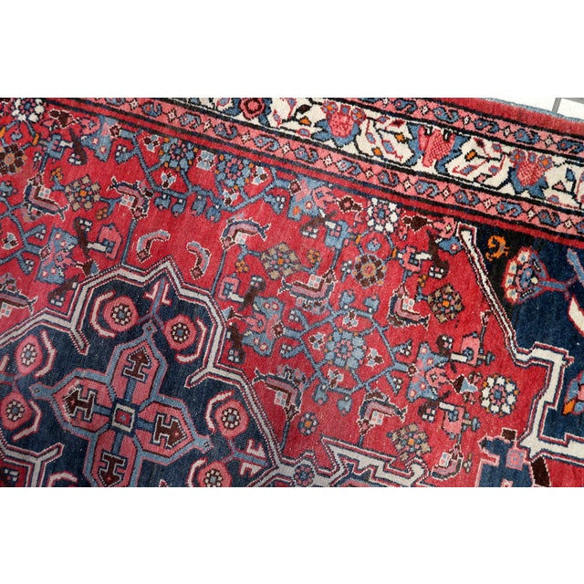 Persian Handmade Vintage Persian Bidjar Rug 3.6' X 5.7' (112cm X 176cm), 1960s For Sale - Image 3 of 11