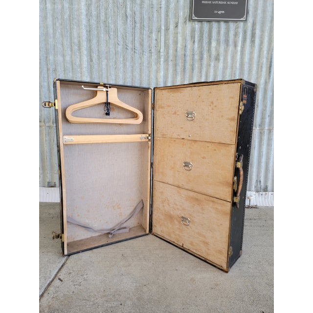 1930s Oshkosh Fitted Wardrobe Steamer Trunk For Sale - Image 10 of 12