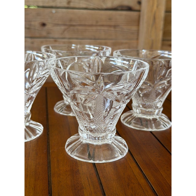 Mid-Century Modern Late 20th Century Godinger Crystal Palm Tree Ice Cream Dessert Bowls - Set of Four For Sale - Image 3 of 12