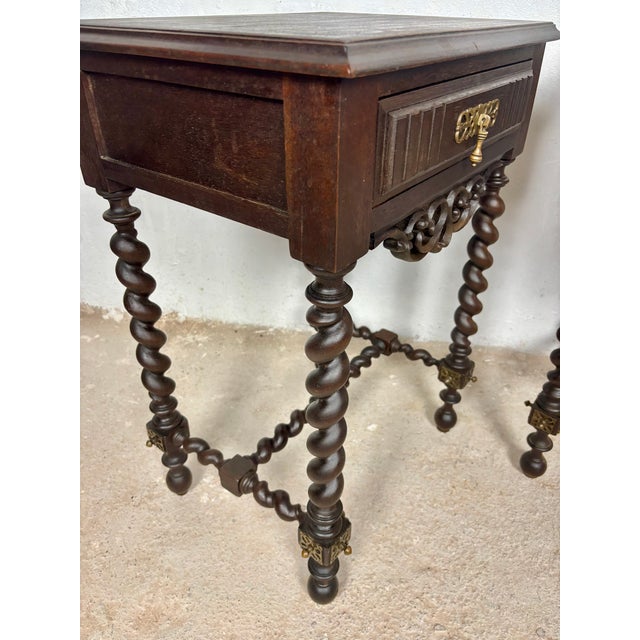 Spanish Barley Twist Nightstands, 1930s, Set of 2 For Sale - Image 13 of 15