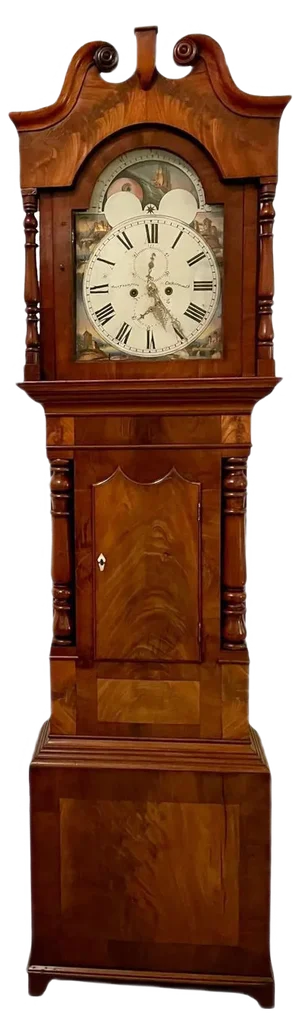 Antique Victorian Figured Mahogany Grandfather Clock