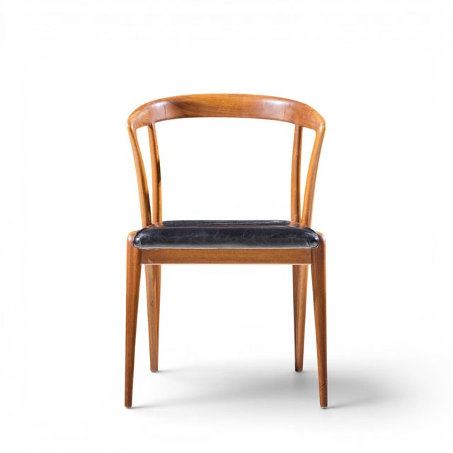 Mid 20th Century Bertha Schaefer for Singer & Sons Mid Century Italian Walnut Dining Chairs - Set of 4 For Sale - Image 5 of 11