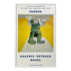 1971 Vintage Galerie Beyeler Europa Exhibition, Framed/Antes/Picasso/Vasarely/Bacon