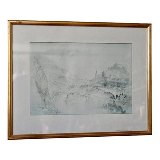 After William Turner, Baden 3 Landscape, 1800s, Lumograph, Framed For Sale