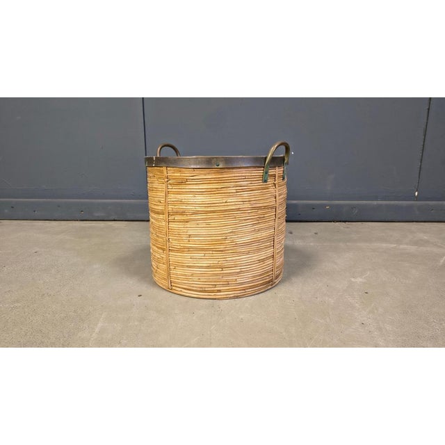 Italian Copper and Bamboo Planter, 1960s For Sale - Image 4 of 6