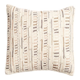 Dahli Brown Fully Hand Embroidered Pillow For Sale