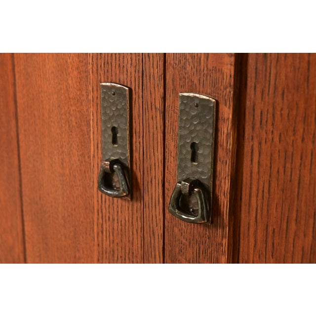 Brown Stickley Mission Oak Arts & Crafts Media Cabinet For Sale - Image 8 of 14