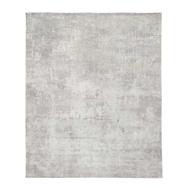 Bridgewater Hand loom Bamboo/Silk Gray/Multi Rug-9'x12" For Sale