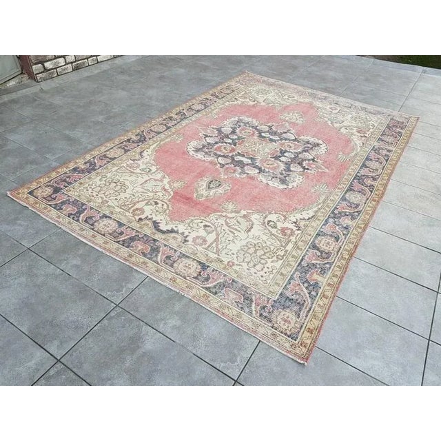 Light Pink 1960s Anatolian Kurdish Handknotted Wool Rug For Sale - Image 8 of 11