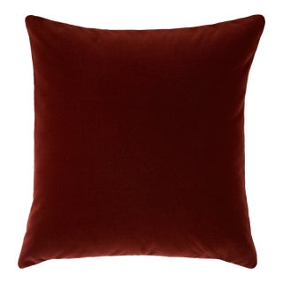 Cotton Velvet Pillow - Mahogany For Sale