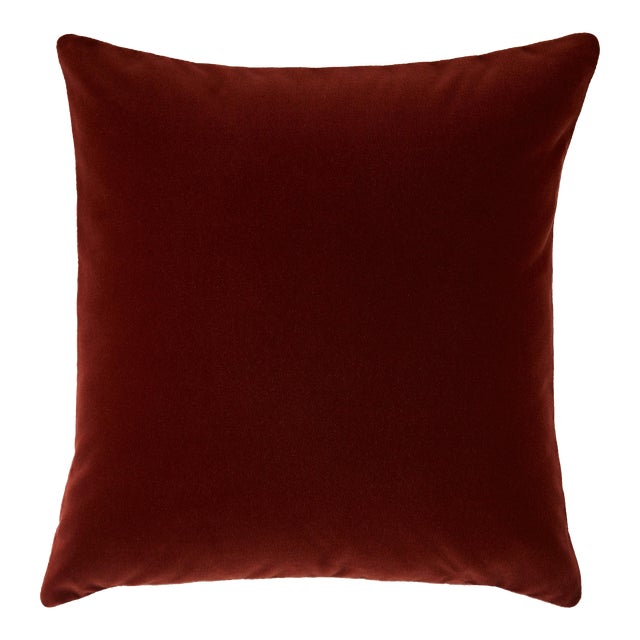 Cotton Velvet Pillow - Mahogany For Sale
