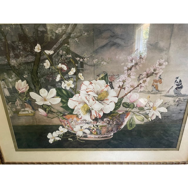 1980s Framed Chinoiserie Art Print For Sale - Image 4 of 8