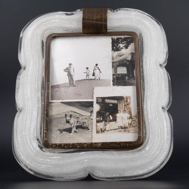 Murano Glass Photo Frame by Archimede Seguso for Seguso Vetri D'arte, 1940s For Sale - Image 9 of 18