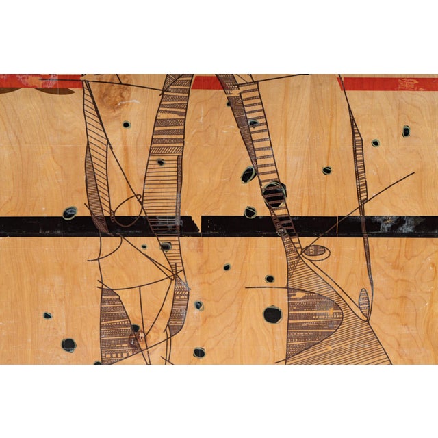 Wood Huge 96" Jason Thielke Modern Triptych Painting on Wood Panels For Sale - Image 7 of 10