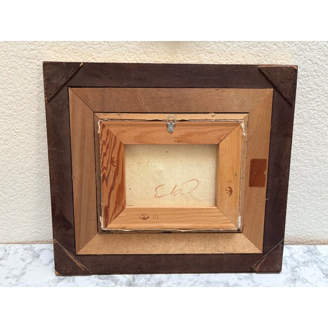 Vintage French Framed Original Painting of a Cheerful City Scent For Sale - Image 10 of 10