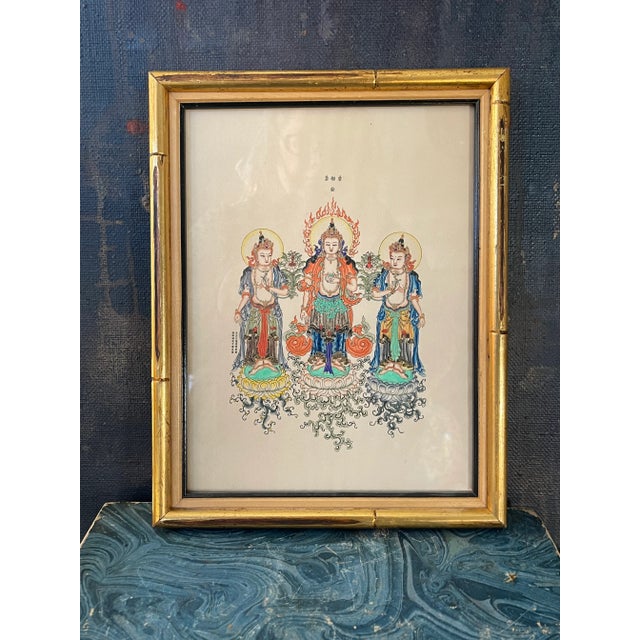 Antique Chinese Buddhist Bodhisattva Guanyin Style of Republic Period Painting For Sale - Image 9 of 10