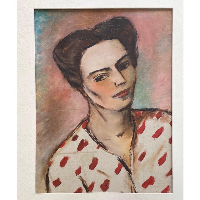 Portraiture 1940s Modernist Portrait in Gold Leaf Frame For Sale - Image 3 of 4