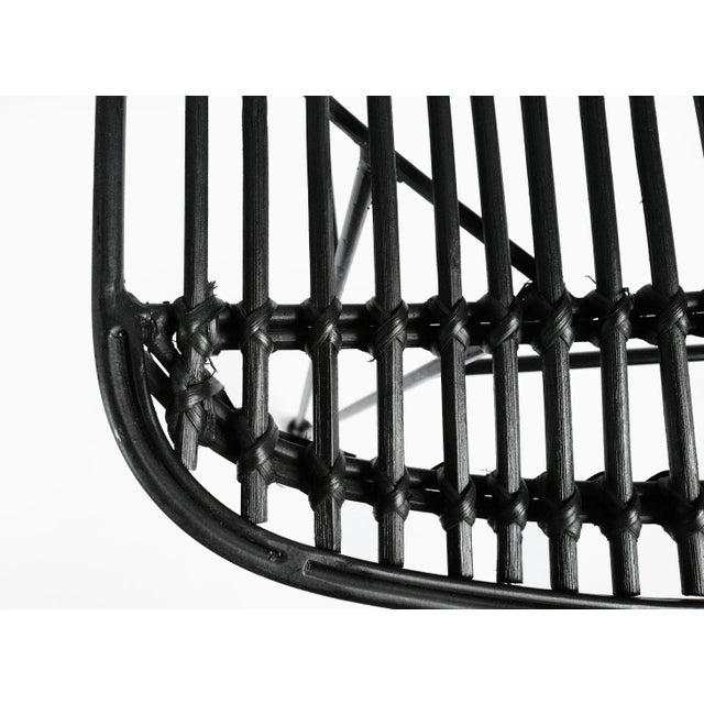 2010s Black Rattan Woven Dining Chair For Sale - Image 5 of 6