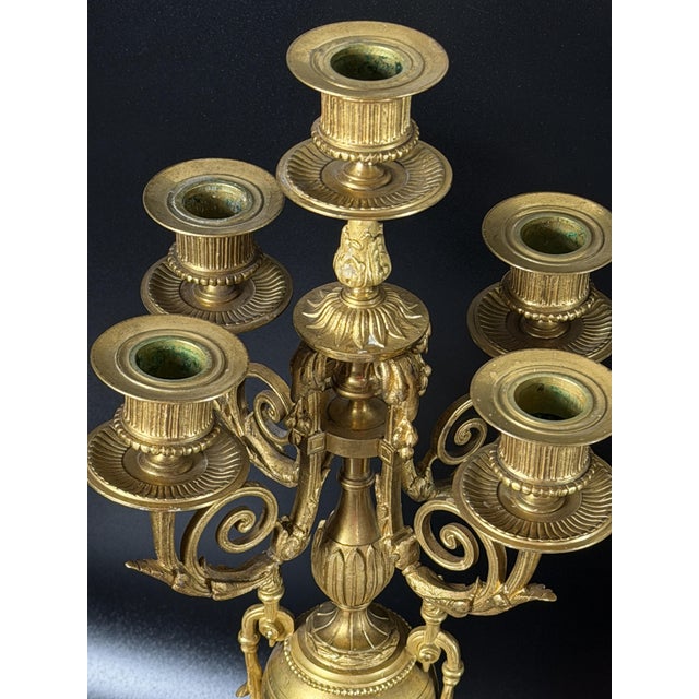 French Napoleon III Gilt Bronze Clock Garniture with Japy Frères Movement, France, Set of 3 For Sale - Image 15 of 18