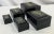 Black Mid Century Japanese Hand Painted Lacquer Nesting Boxes- Set of 5 For Sale - Image 8 of 12