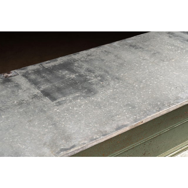Wood Antique Chippy Zinc-Top General Store Counter For Sale - Image 7 of 15