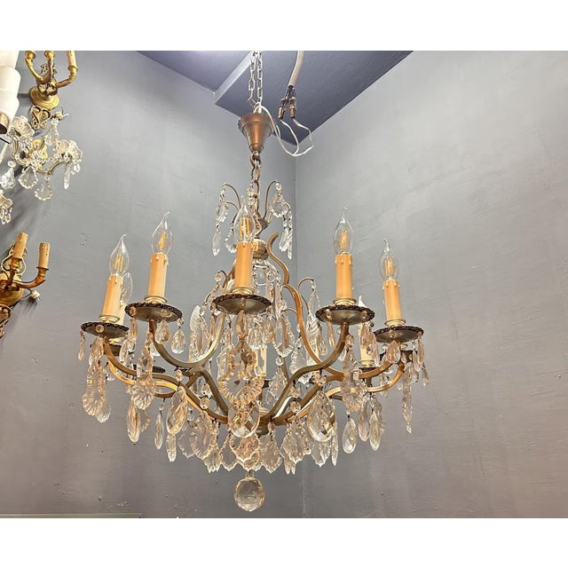 Vintage Crystal Chandelier, Italy, 1960s For Sale - Image 4 of 10