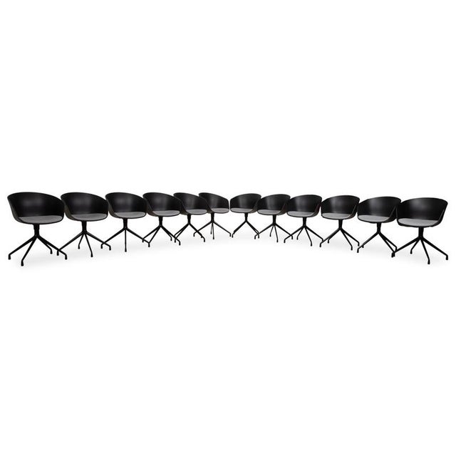 AAC20 Chairs in Grey and Black Plastic from Hay, Set of 12 For Sale - Image 18 of 18