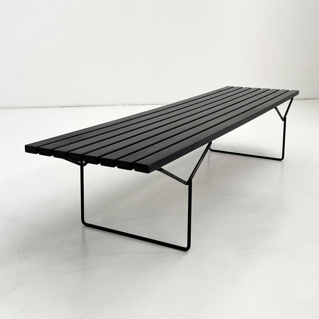 Mid-Century Modern Slat Bench attributed to Harry Bertoia for Knoll International, 1960s For Sale - Image 3 of 12