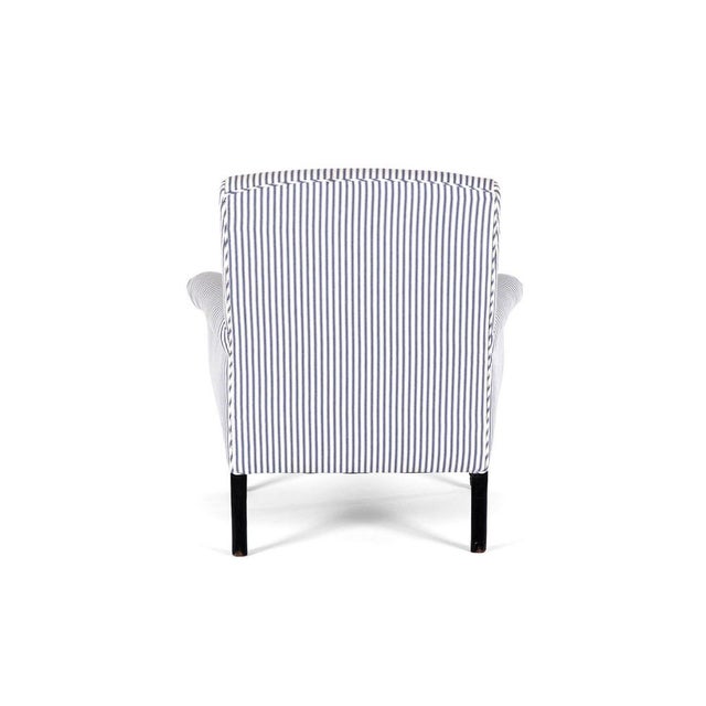 French Armchair in Princeton Ticking For Sale - Image 5 of 13