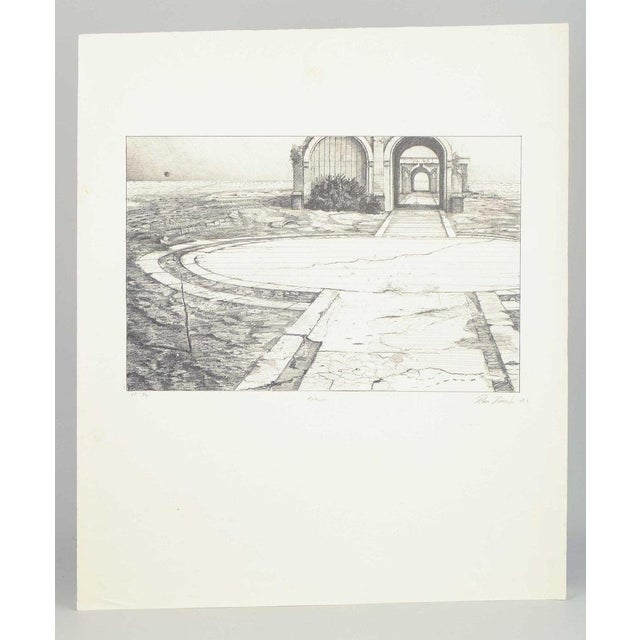 René Tancula (b. 1949) – Architectural motif Etching A detailed and atmospheric work with an architectural motif, where...