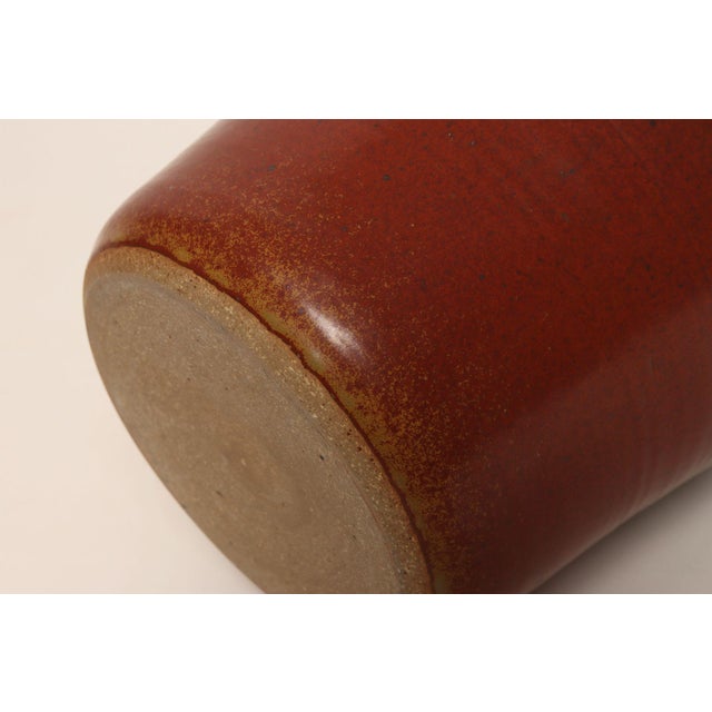 Vintage Red, Ochre and Slate Studio Ceramic Planter by Deanna Nichols For Sale - Image 16 of 18