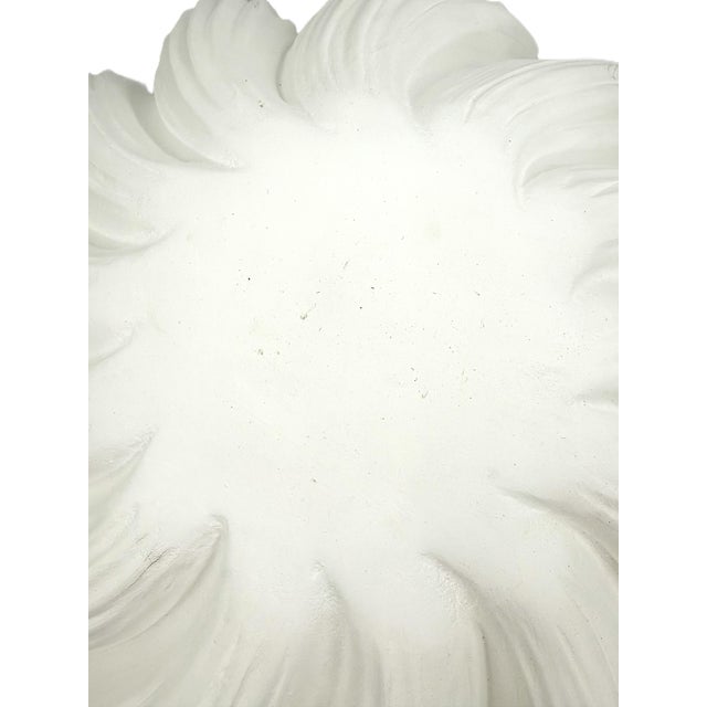Paint Currey & Co Hadley White Gesso Floral Semi Flush Mount Ceiling Light (Pre-Owned) For Sale - Image 7 of 14