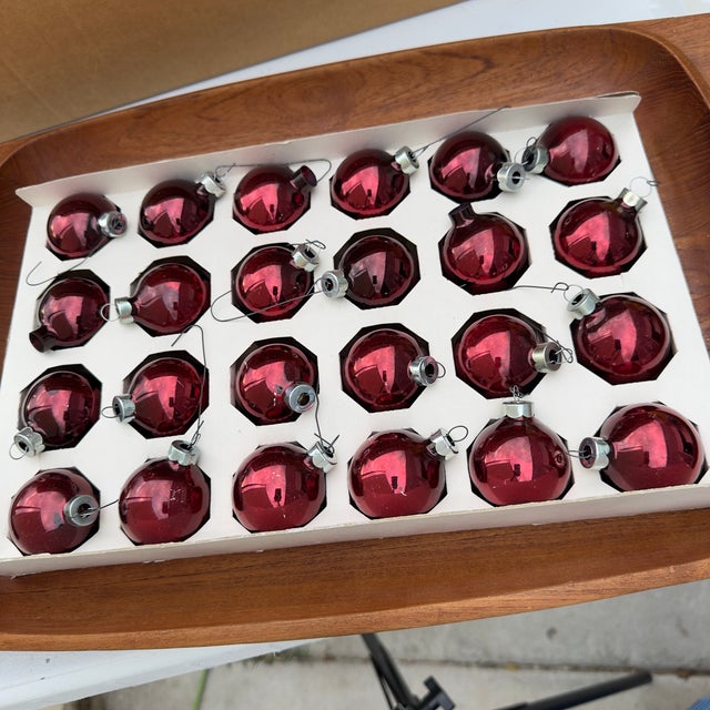 Vintage Rauch Burgundy Mercury Glass Ornaments- 24 Pieces For Sale - Image 4 of 8