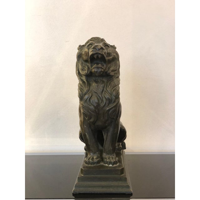 Art Deco Bronze Animal Lion Sculpture, 1930s For Sale - Image 4 of 14