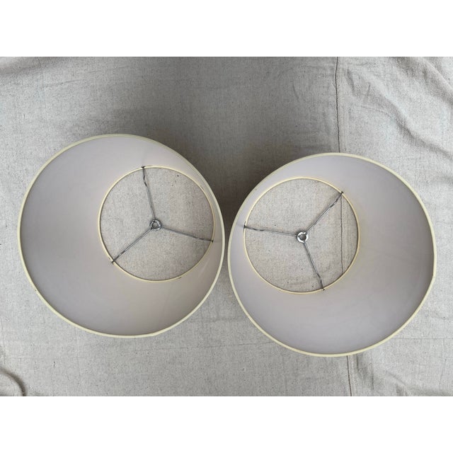 Hand Drawn Paper Lampshades a Pair Attributed to Albert Hadley For Sale - Image 9 of 10