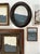 "Porthole" Abstract Art in Oval Antique Frame, Small Seascape Painting Transitional Wall Art by JTS For Sale - Image 4 of 10