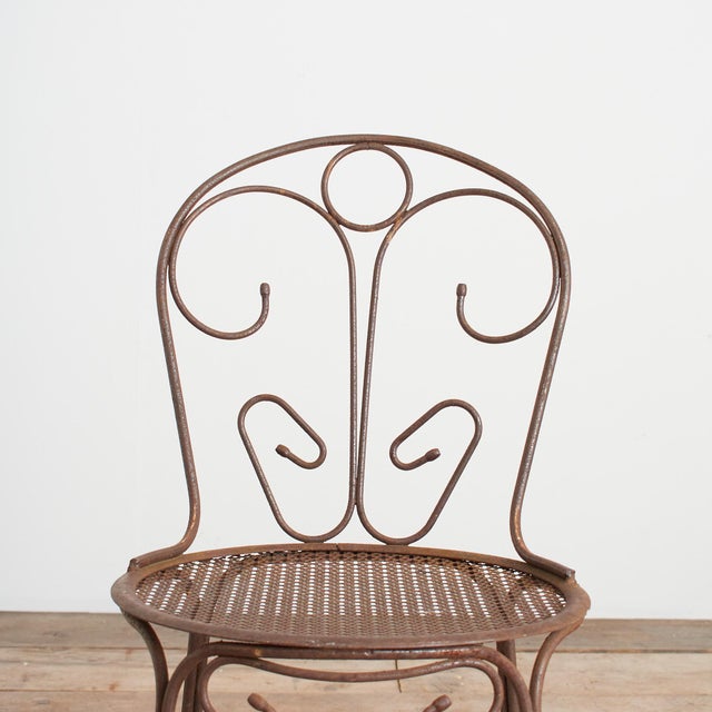 Vintage French Iron Garden Chair, 1920s For Sale - Image 3 of 7