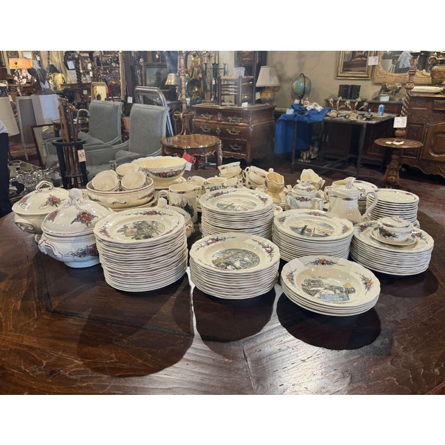 Ceramic Early 20 Century French Porcelain Dinnerware, About 208 Pieces Signed H. Loux For Sale - Image 7 of 13