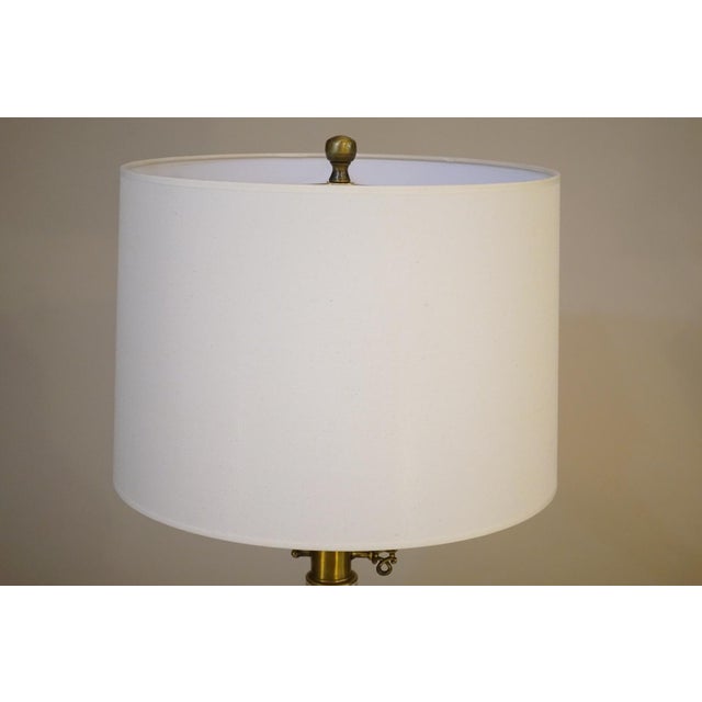 1960s Stiffel Hollywood Regency Blown Oplaescent Glass Brass Table Lamp Murano For Sale - Image 9 of 11