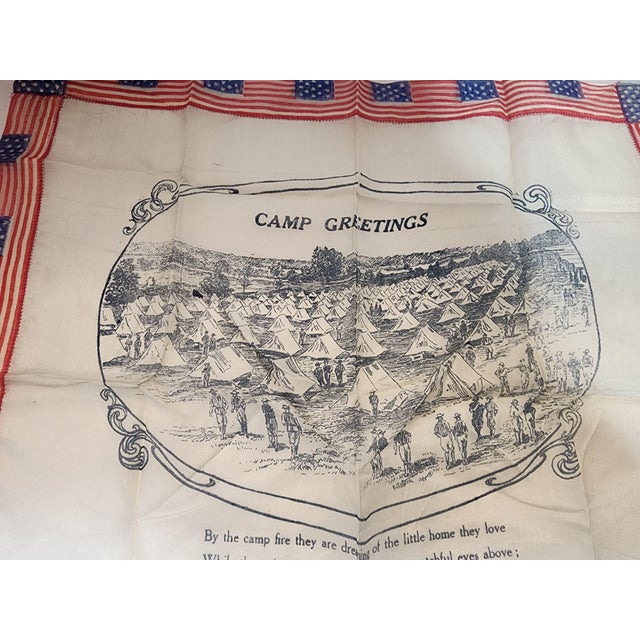 Set of 3 French Antique Handkerchiefs From Ww1 For Sale - Image 4 of 16