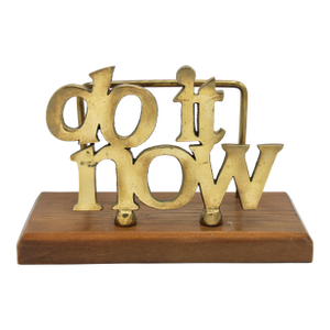 Vintage Brass "Do It Now" Letter Rack