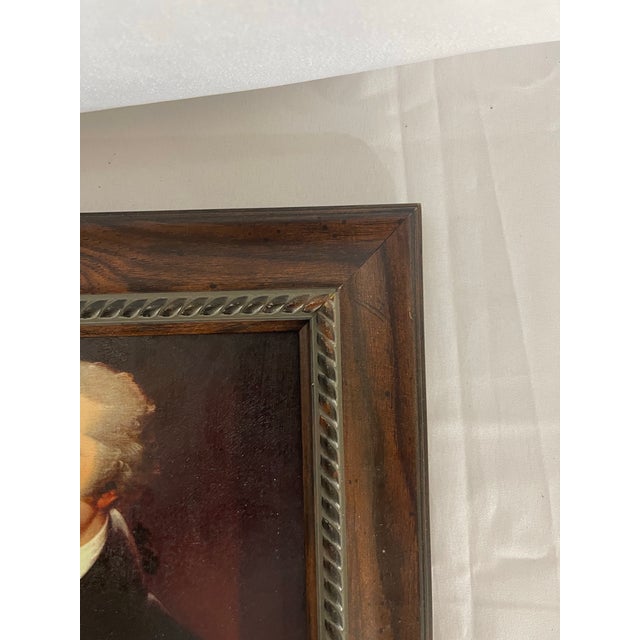 Brown Title Alexander Hamilton Hand-Textured Portrait Print After John Trumbull in Vintage Frame For Sale - Image 8 of 11