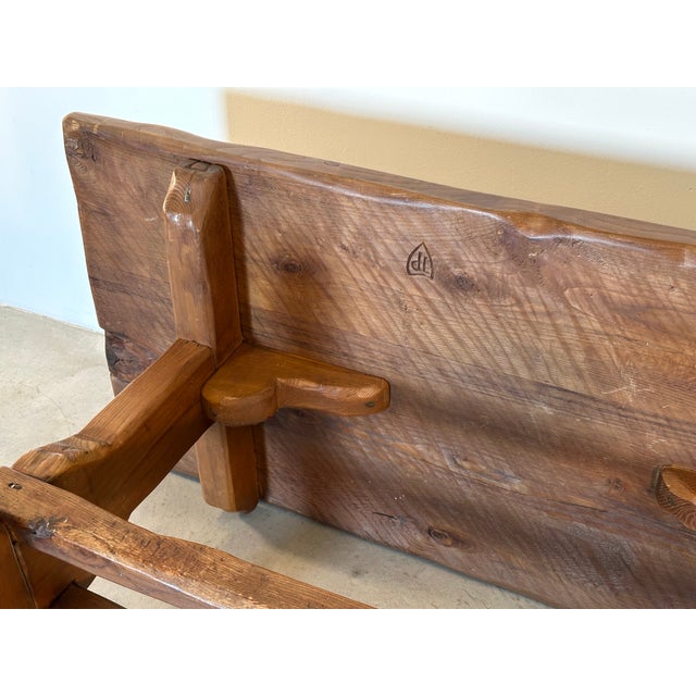 Brown Rustic Oak Table, 1970s For Sale - Image 8 of 14