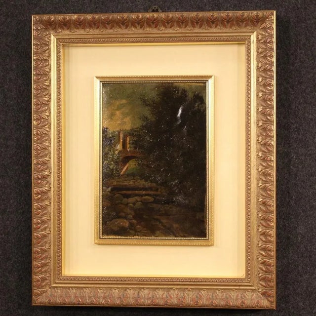 Modern Italian Artist, Landscape, 1970, Oil on Cardboard, Framed For Sale - Image 3 of 12