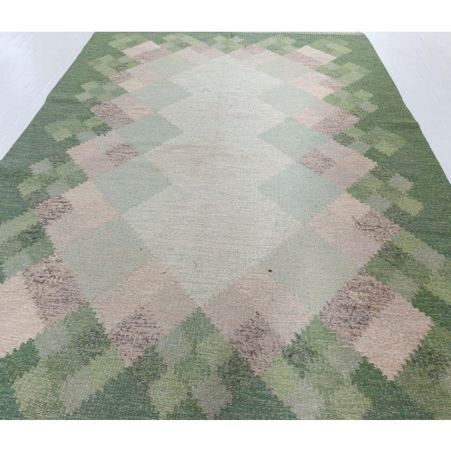Doris Leslie Blau "Opal" - Midcentury Swedish Flat Woven Rug by Brita Svefors For Sale - Image 4 of 8