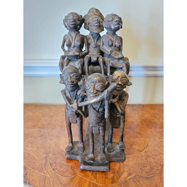 Bronze Figural Group of African Royal Family on Carrier and Attendants, Circa 1920s For Sale - Image 11 of 11