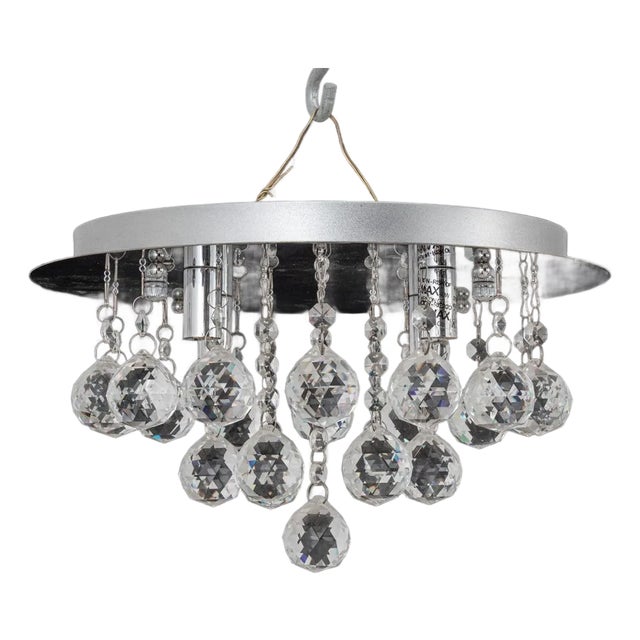 Quoizel Chrome and Crystal 4-Light Chandelier For Sale